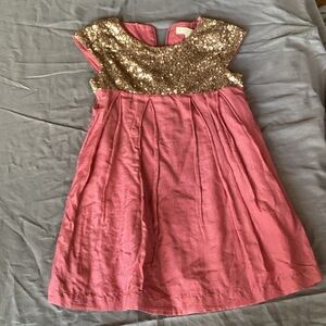 Mini Boden Pink and Gold Kids Formal Dress